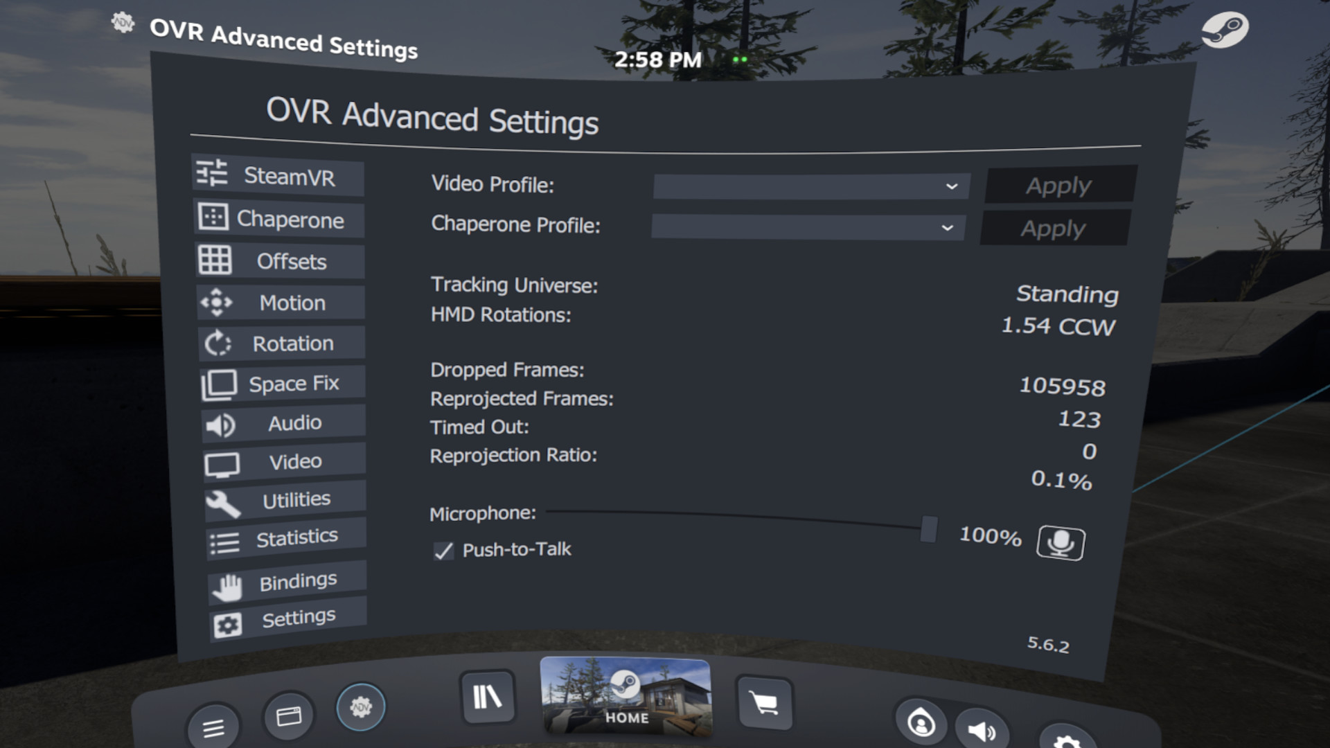 OVR Space Offsets Settings Screenshot